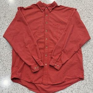 Vintage Eddie Bauer Red Plaid Casual Button Down Shirt Mens Large/Tall